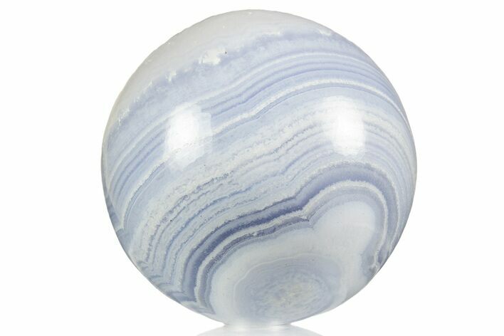 Polished Banded Blue Lace Agate Sphere - Namibia #336524